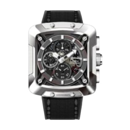 Alexandre Christie ALCW3030GCLSSBA Silver Case Black Leather Strap Analog Men Watch